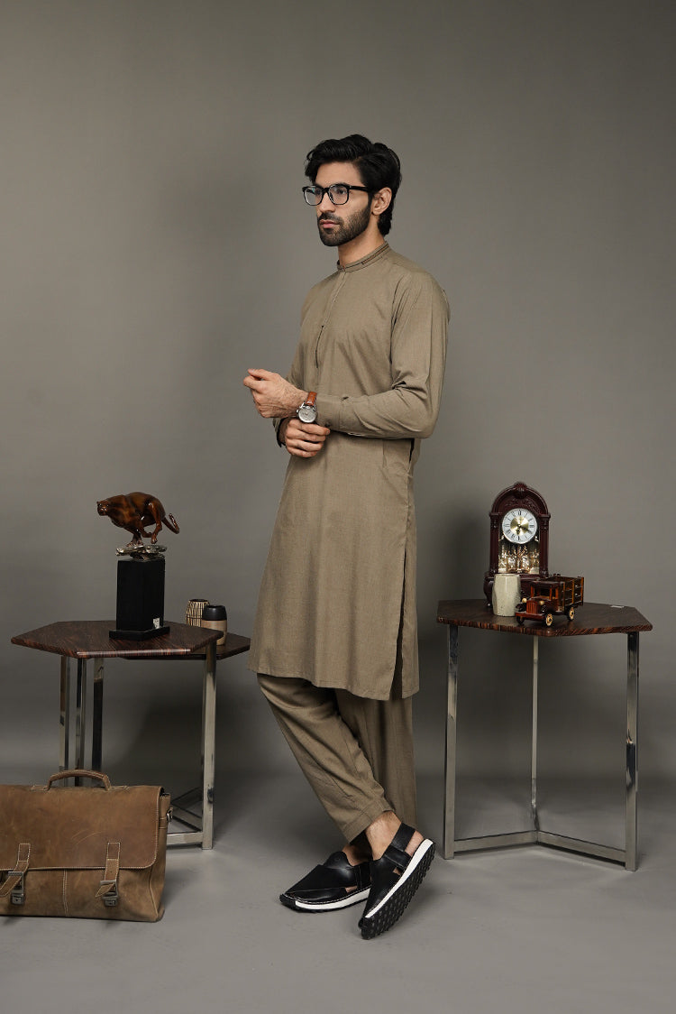 Picture of Black Pearl-Tan Kameez Shalwar - C29BR - Available at Raja Sahib