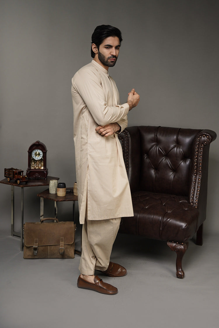 Picture of Black Pearl-Wheat Kameez Shalwar - CT54SK - Available at Raja Sahib